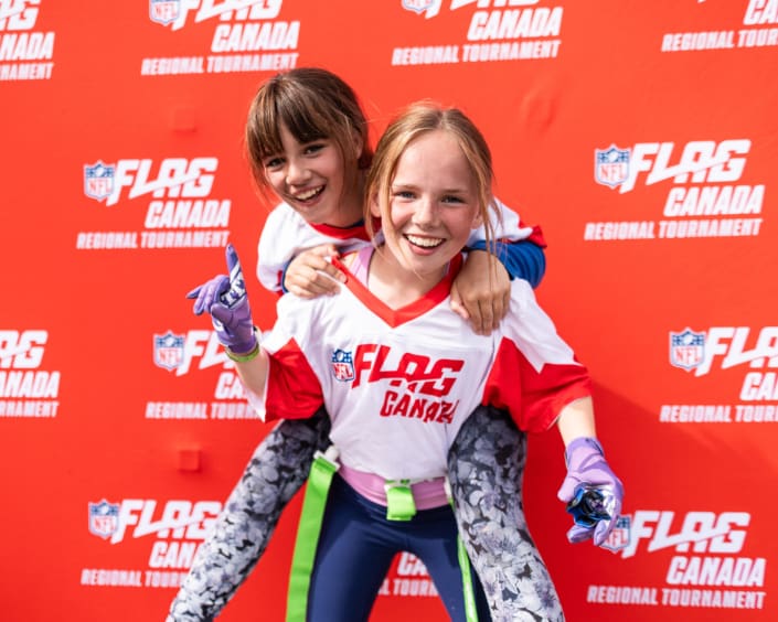 EDMONTON, AB – JUN. 15, 2024: Players celebrate after winning the Canadian NFL Flag Regionals in Edmonton.